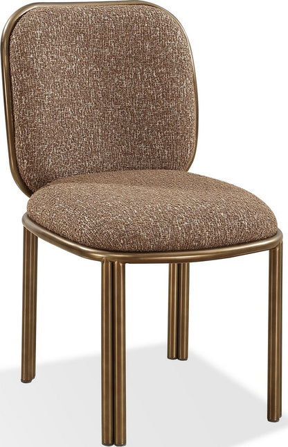 Modus Furniture - Mataranka Dining Chair in Giraffe Chenille and Brushed Golden Stainless Steel - UTT663_1 view 1