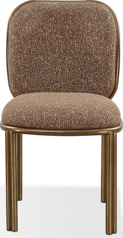 Modus Furniture - Mataranka Dining Chair in Giraffe Chenille and Brushed Golden Stainless Steel - UTT663_1 view 2
