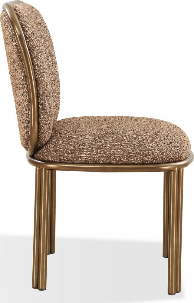 Modus Furniture - Mataranka Dining Chair in Giraffe Chenille and Brushed Golden Stainless Steel - UTT663_1 view 3