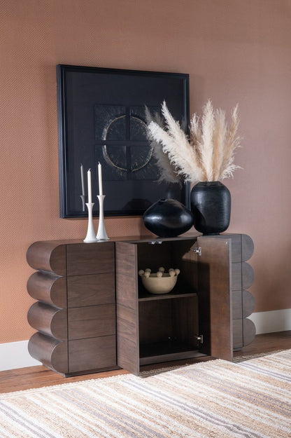 Modus Furniture - Mataranka Four Door Walnut Sideboard in Bistre - UTT678 view 4