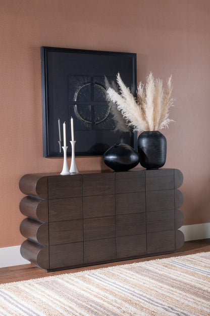 Modus Furniture - Mataranka Four Door Walnut Sideboard in Bistre - UTT678 view 5