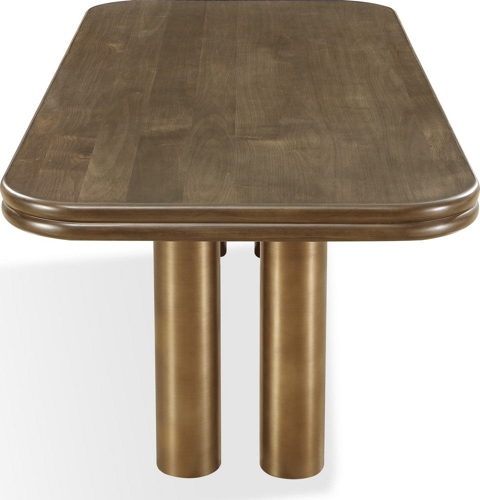 Modus Furniture - Mataranka Rectangular Dining Table in Bistre and Brushed Golden Stainless Steel - UTT660 view 2