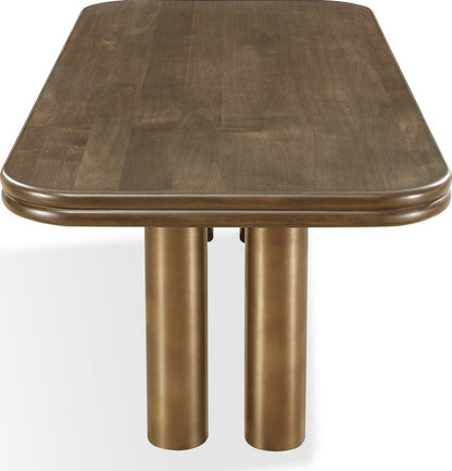 Modus Furniture - Mataranka Rectangular Dining Table in Bistre and Brushed Golden Stainless Steel - UTT660 view 2