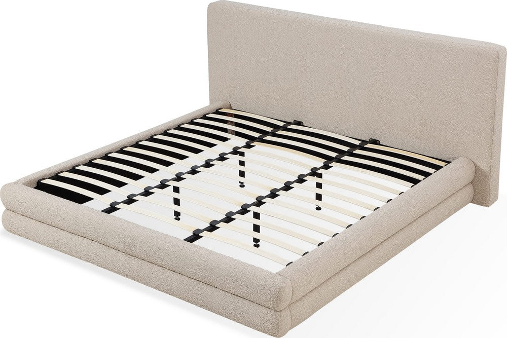 Modus Furniture - Maya King-size Upholstered Platform Bed in Brun Boucle - QCTLH7 view 4