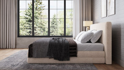 Modus Furniture - Maya Queen-size Upholstered Platform Bed in Brun Boucle - QCTLH5 view 7