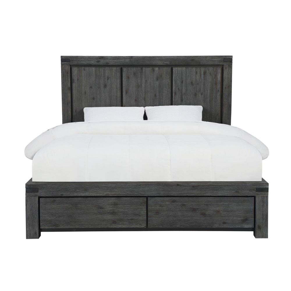 Modus Furniture - Meadow California King-Size Solid Wood Storage Bed in Graphite - 3FT3D6 veiw 4