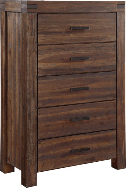 Modus Furniture - Meadow Five Drawer Solid Wood Chest in Brick Brown (2024) - 3F4184A view 1