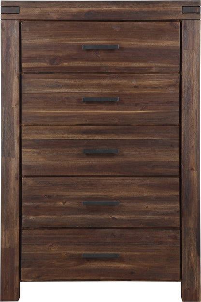 Modus Furniture - Meadow Five Drawer Solid Wood Chest in Brick Brown (2024) - 3F4184A view 2