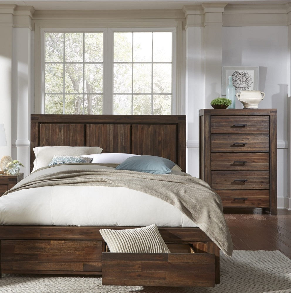 Modus Furniture - Meadow Five Drawer Solid Wood Chest in Brick Brown (2024) - 3F4184A view 5