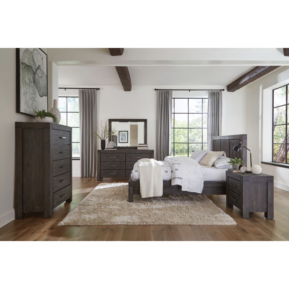 Modus Furniture - Meadow Full-Size Solid Wood Platform Bed in Graphite - 3FT3F4 veiw 3