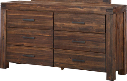 Modus Furniture - Meadow Six Drawer Solid Wood Dresser in Brick Brown - 3F4182 view 1