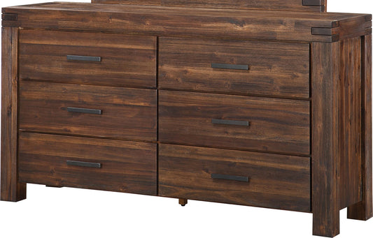 Modus Furniture - Meadow Six Drawer Solid Wood Dresser in Brick Brown - 3F4182 view 1