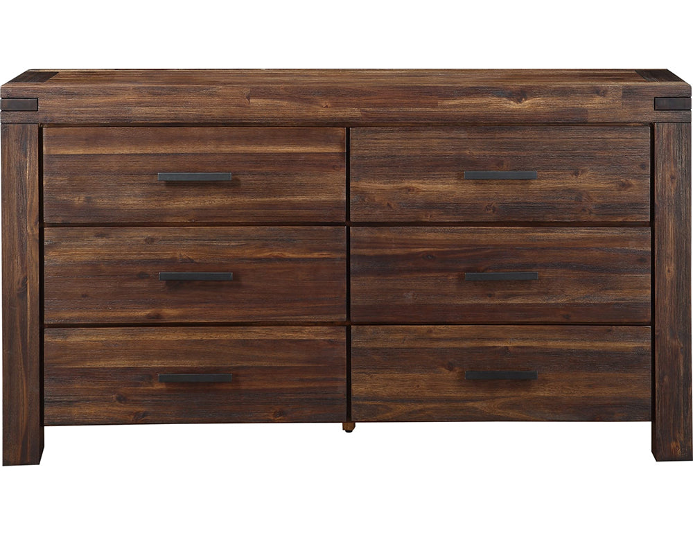 Modus Furniture - Meadow Six Drawer Solid Wood Dresser in Brick Brown - 3F4182 view 2