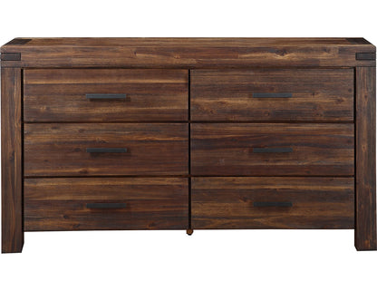 Modus Furniture - Meadow Six Drawer Solid Wood Dresser in Brick Brown - 3F4182 view 2