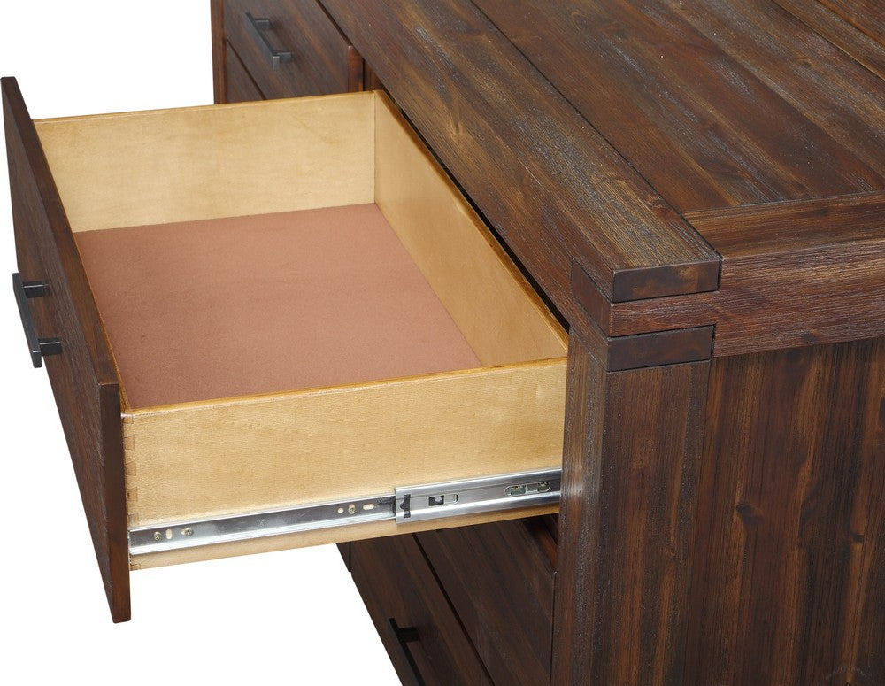 Modus Furniture - Meadow Six Drawer Solid Wood Dresser in Brick Brown - 3F4182 view 4