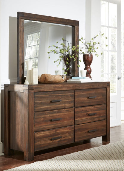 Modus Furniture - Meadow Six Drawer Solid Wood Dresser in Brick Brown - 3F4182 view 5