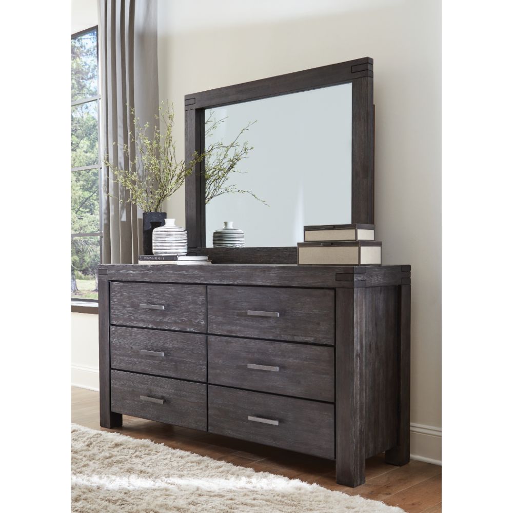 Modus Furniture - Meadow Six Drawer Solid Wood Dresser in Graphite - 3FT382 veiw 2