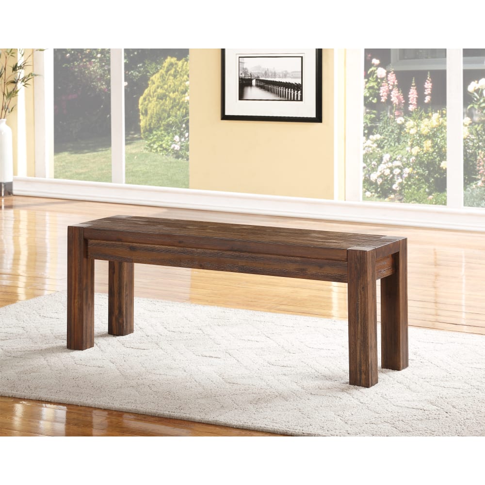 Modus Furniture - Meadow Solid wood Bench in Brick Brown - 3F4191 view 1