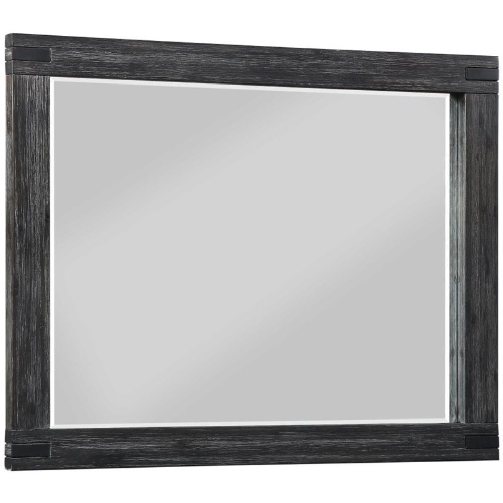 Modus Furniture - Meadow Solid Wood Beveled Glass Solid Wood Mirror in Graphite - 3FT383 veiw 1