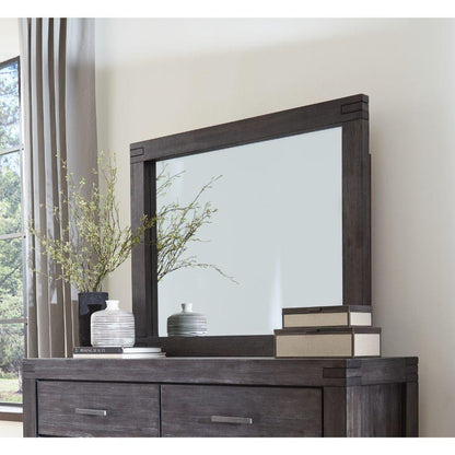 Modus Furniture - Meadow Solid Wood Beveled Glass Solid Wood Mirror in Graphite - 3FT383 veiw 2