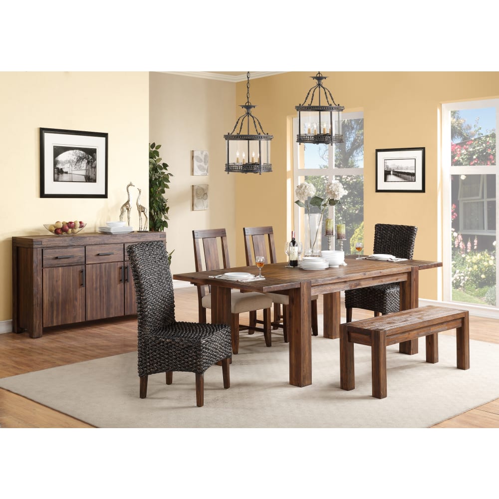 Modus Furniture - Meadow Solid Wood Extending Dining Table in Brick Brown - 3F4161 view 4