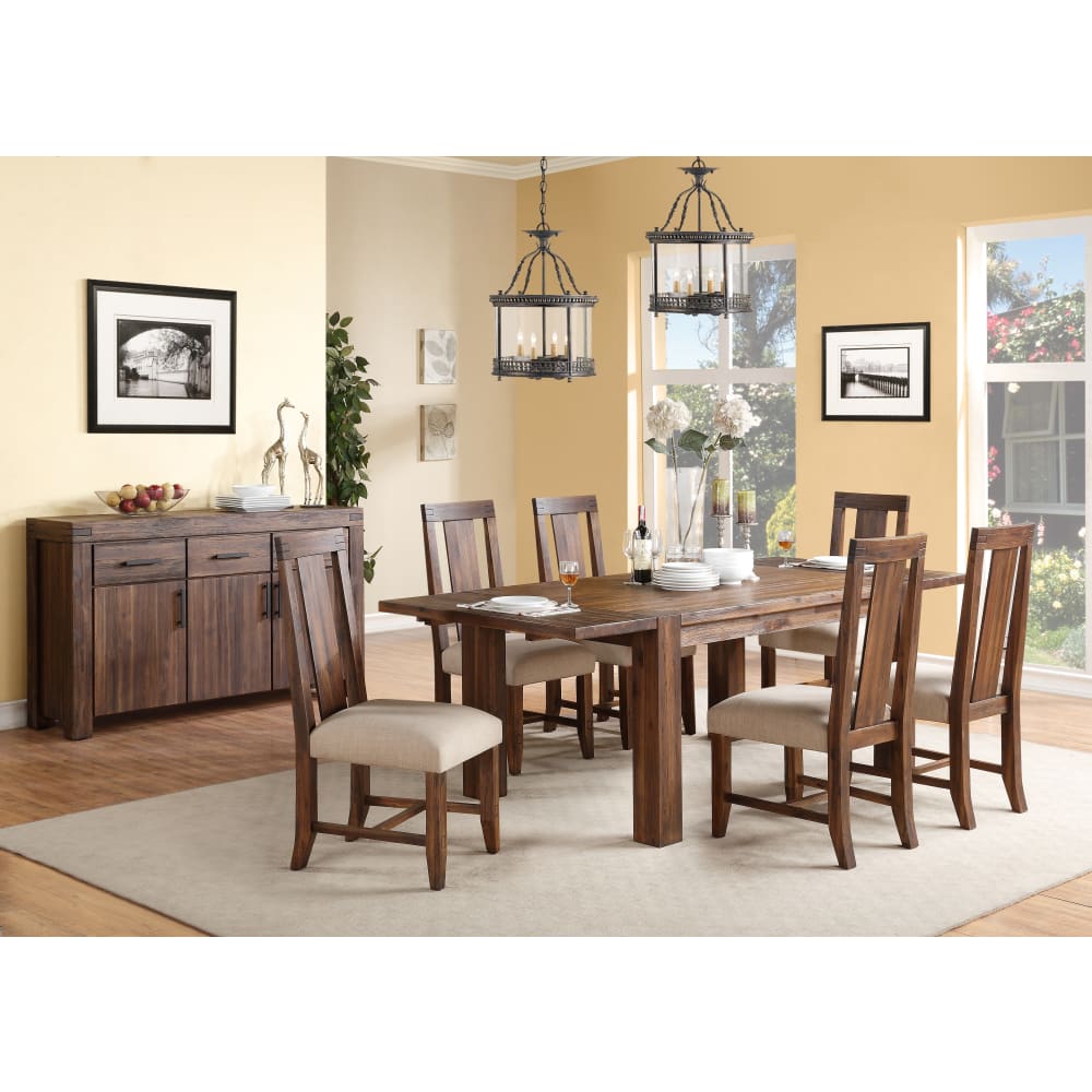 Modus Furniture - Meadow Solid Wood Extending Dining Table in Brick Brown - 3F4161 view 5