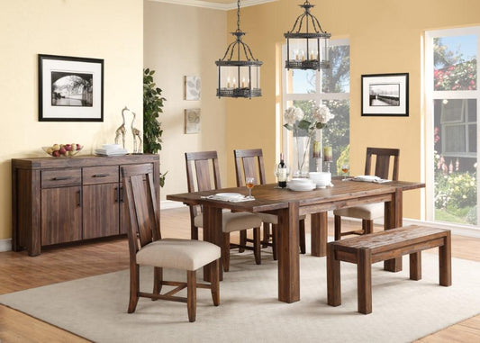 Modus Furniture - Meadow Solid Wood Extending Dining Table in Brick Brown - 3F4161 veiw 2