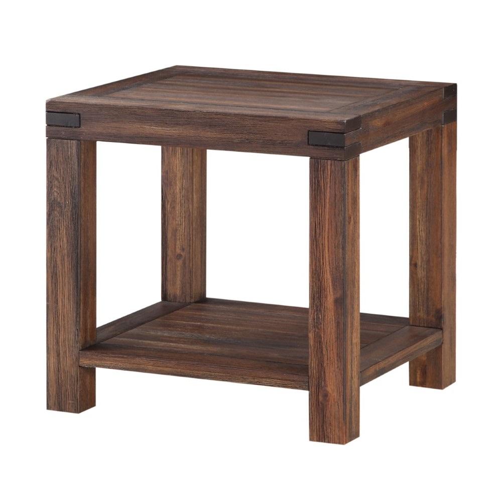 Modus Furniture - Meadow Solid Wood Rectangular Side Table in Brick Brown - 3F4122 veiw 1