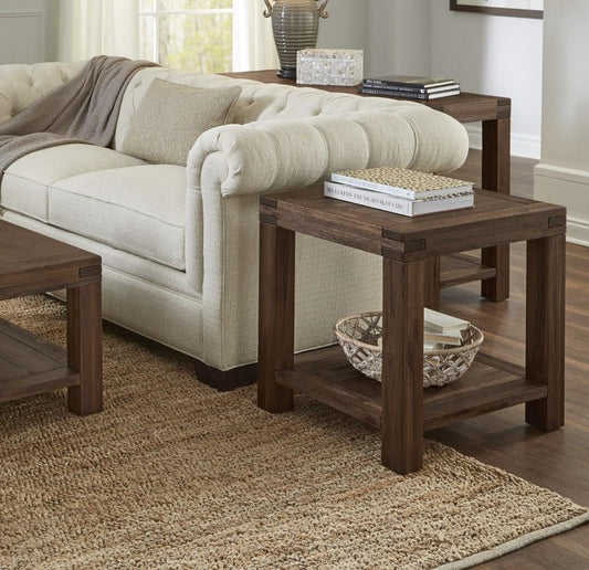 Modus Furniture - Meadow Solid Wood Rectangular Side Table in Brick Brown - 3F4122 veiw 2