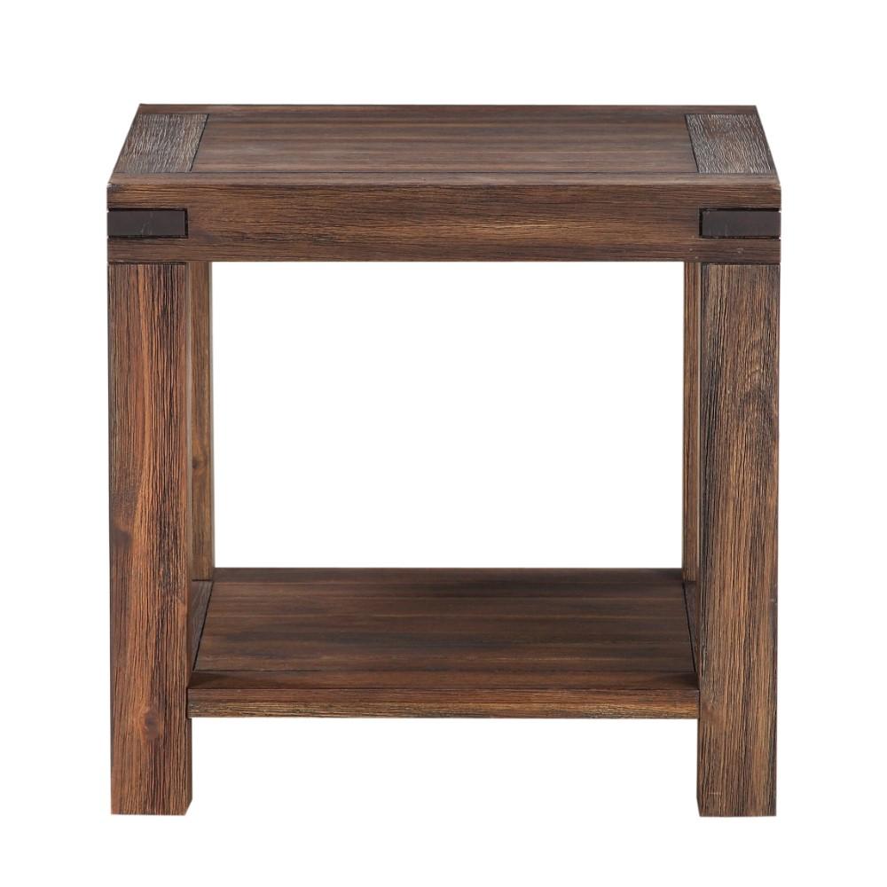 Modus Furniture - Meadow Solid Wood Rectangular Side Table in Brick Brown - 3F4122 veiw 4
