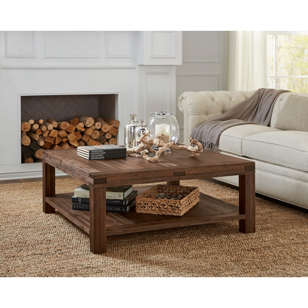 Modus Furniture - Meadow Solid Wood Square Coffee Table in Brick Brown - 3F4121 view 1