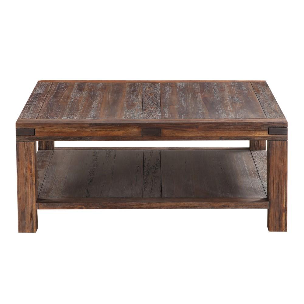 Modus Furniture - Meadow Solid Wood Square Coffee Table in Brick Brown - 3F4121 veiw 4