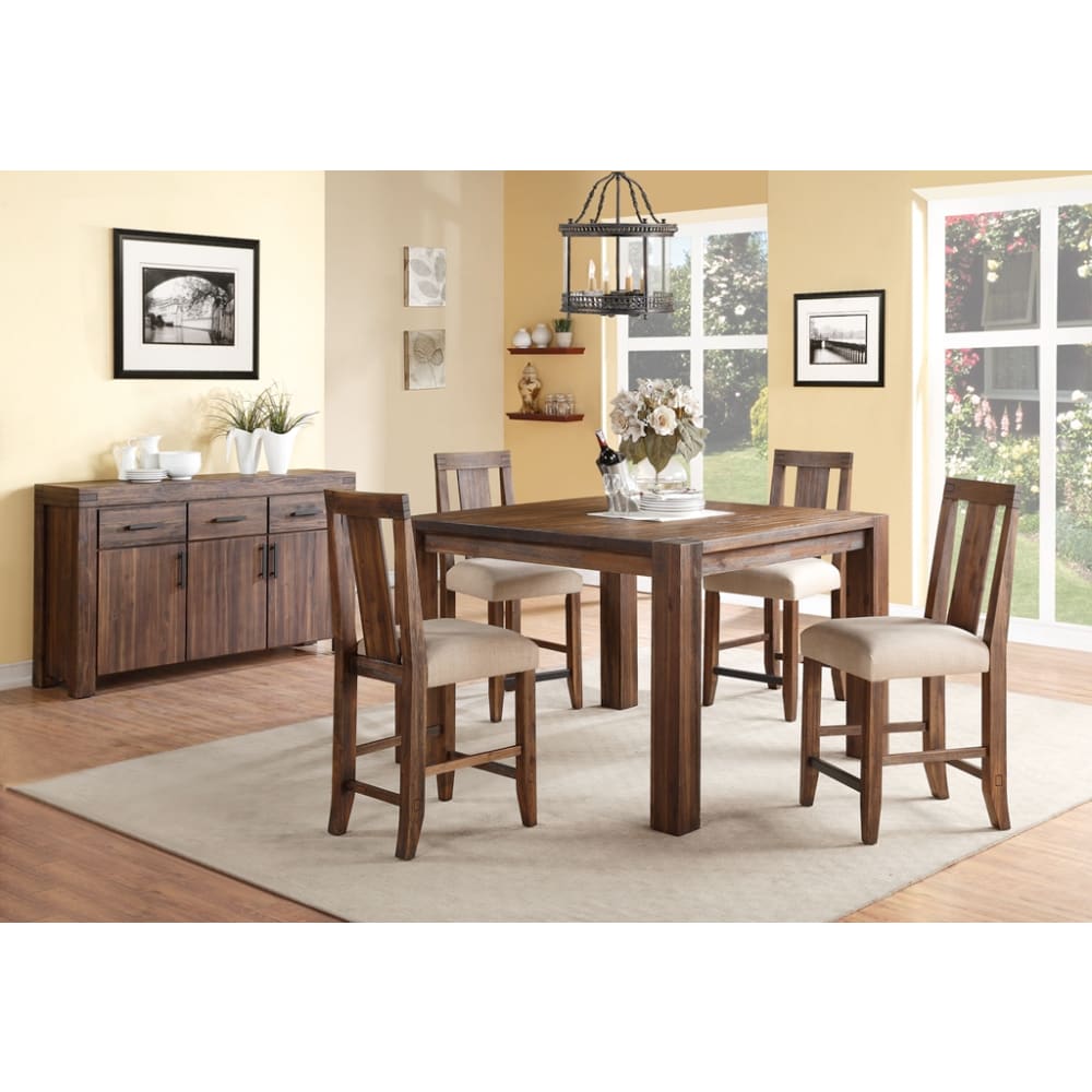 Modus Furniture - Meadow Solid Wood Square Counter Table in Brick Brown - 3F4162 view 2