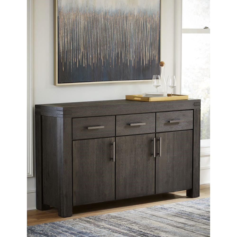 Modus Furniture - Meadow Solid Wood Three Drawer Three Door Sideboard in Graphite - 3FT373 veiw 6