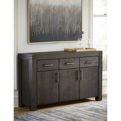 Modus Furniture - Meadow Solid Wood Three Drawer Three Door Sideboard in Graphite - 3FT373 veiw 6