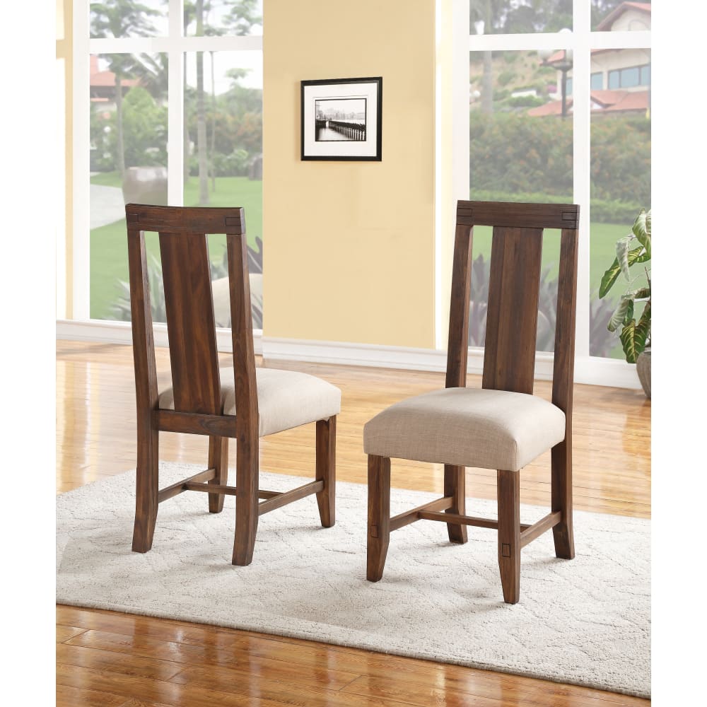 Modus Furniture - Meadow Solid Wood Upholstered Dining Chair in Brick Brown (Set of 2) - 3F4166P view 1