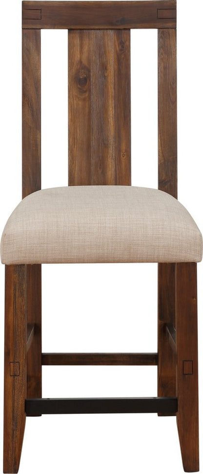 Modus Furniture - Meadow Solid Wood Upholstered Kitchen Counter Stool in Brick Brown - 3F4170_1 view 2