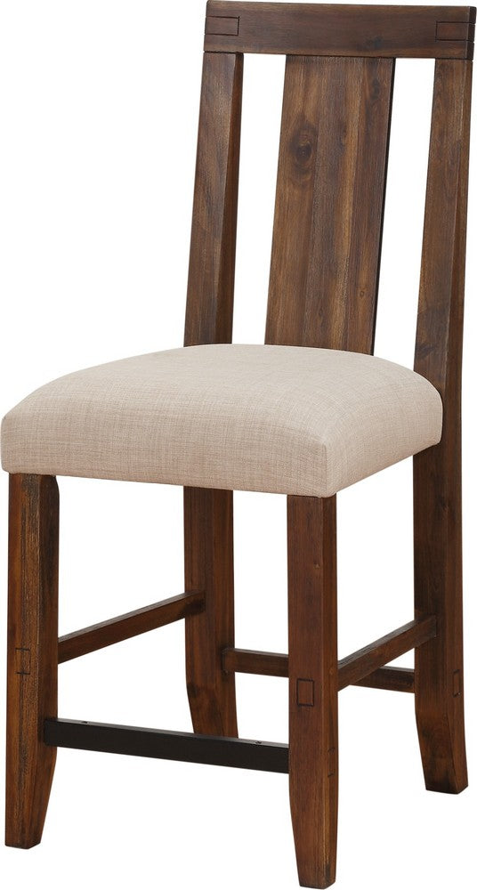 Modus Furniture - Meadow Solid Wood Upholstered Kitchen Counter Stool in Brick Brown Set of 2 - 3F4170_2 view 1