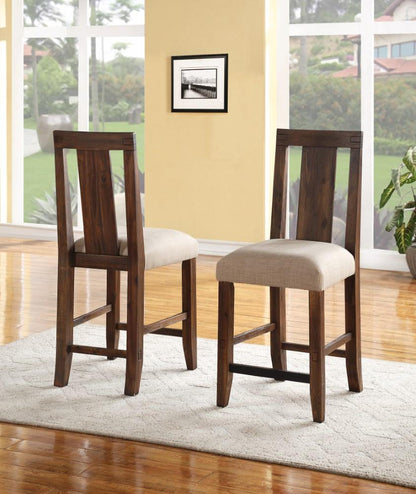 Modus Furniture - Meadow Solid Wood Upholstered Kitchen Counter Stool in Brick Brown (Set of 2) - 3F4170 veiw 1