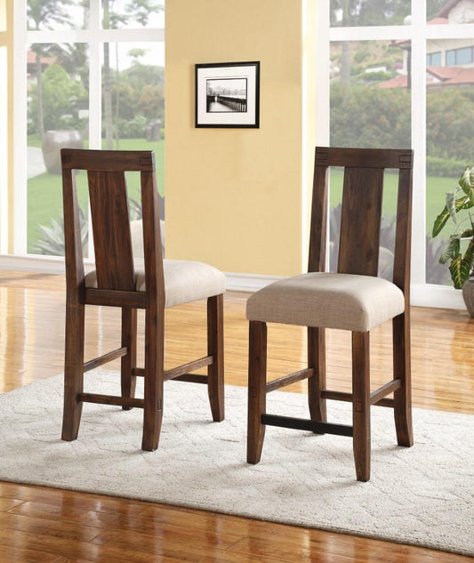 Modus Furniture - Meadow Solid Wood Upholstered Kitchen Counter Stool in Brick Brown (Set of 2) - 3F4170 veiw 1