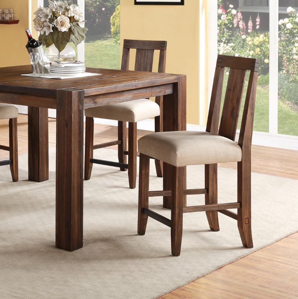 Modus Furniture - Meadow Solid Wood Upholstered Kitchen Counter Stool in Brick Brown (Set of 2) - 3F4170 veiw 2