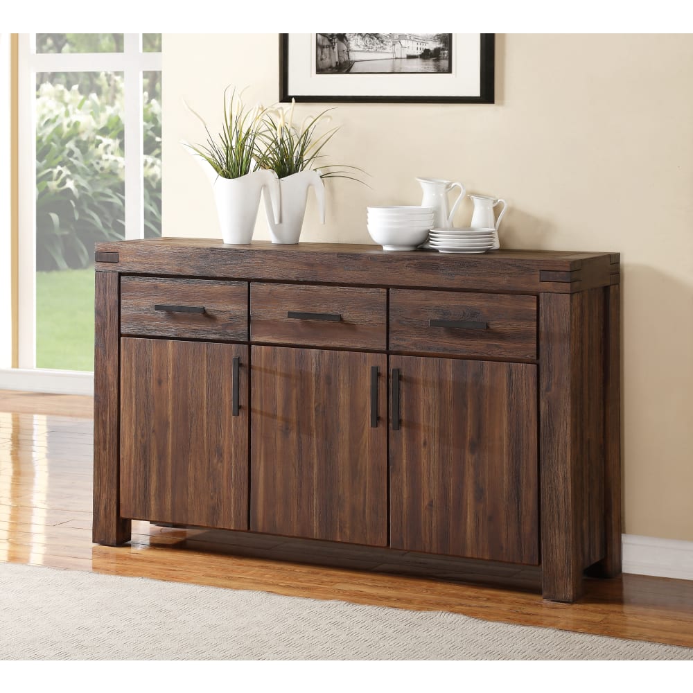 Modus Furniture - Meadow Three Drawer Three Door Solid Wood Sideboard in Brick Brown - 3F4173 view 1