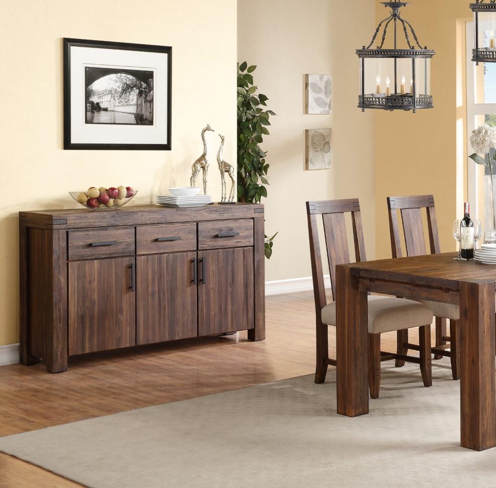 Modus Furniture - Meadow Three Drawer Three Door Solid Wood Sideboard in Brick Brown - 3F4173 veiw 2