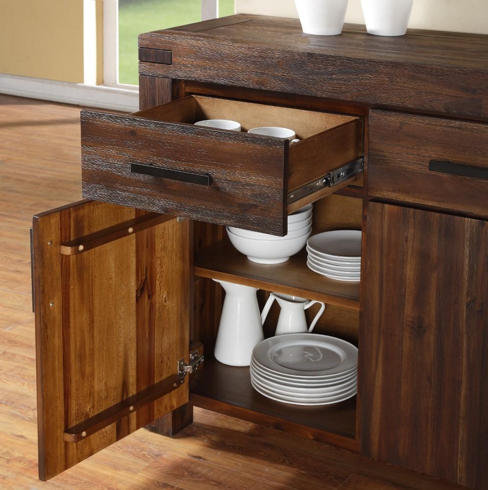Modus Furniture - Meadow Three Drawer Three Door Solid Wood Sideboard in Brick Brown - 3F4173 veiw 3