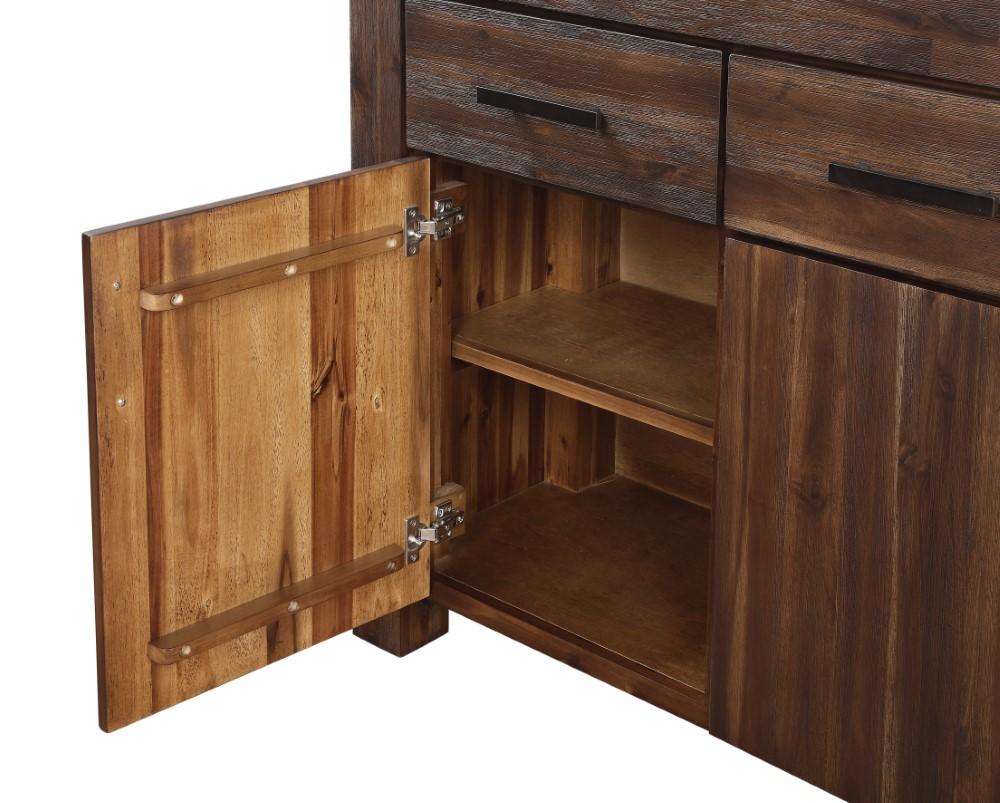 Modus Furniture - Meadow Three Drawer Three Door Solid Wood Sideboard in Brick Brown - 3F4173 veiw 4