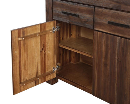 Modus Furniture - Meadow Three Drawer Three Door Solid Wood Sideboard in Brick Brown - 3F4173 veiw 4