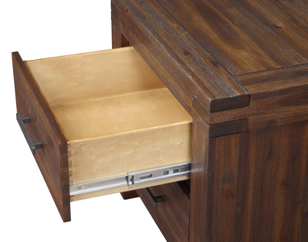 Modus Furniture - Meadow Two Drawer Solid Wood Nightstand in Brick Brown - 3F4181 veiw 4