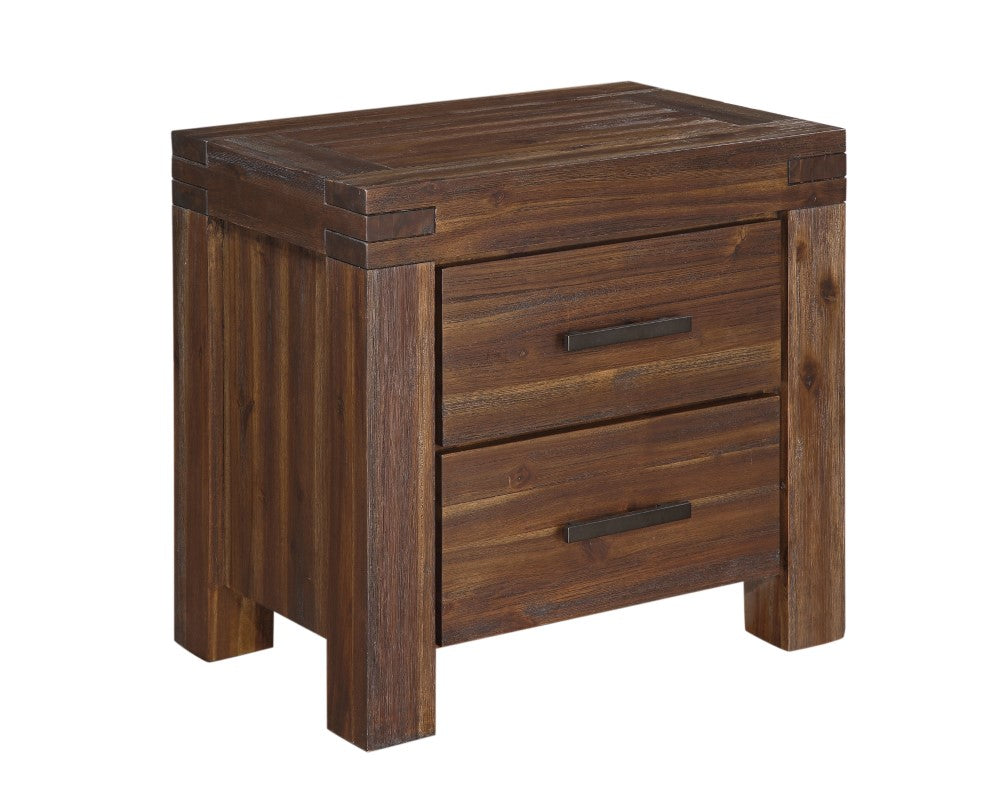 Modus Furniture - Meadow Two Drawer Solid Wood Nightstand in Brick Brown - 3F4181 veiw 6