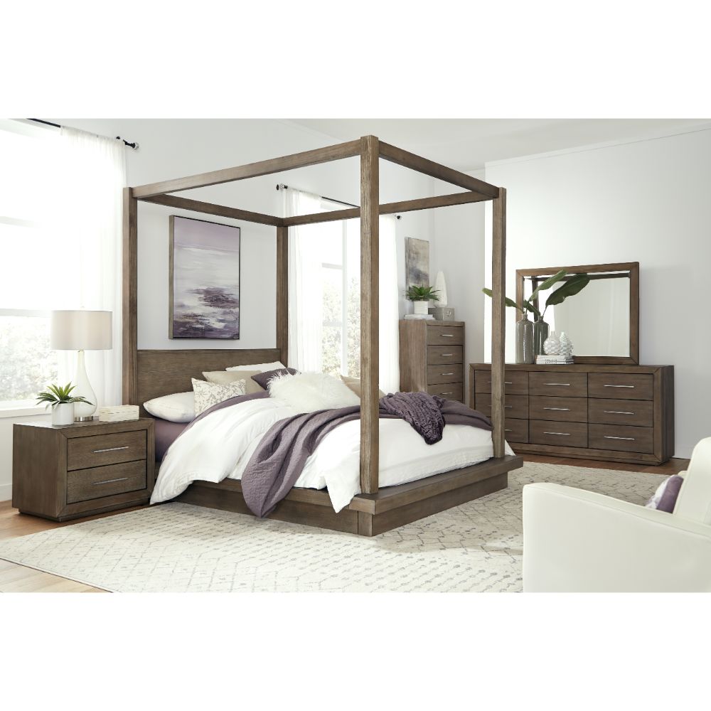 Modus Furniture - Melbourne Queen-Size Canopy Bed in Dark Pine - 8D64F5 veiw 2