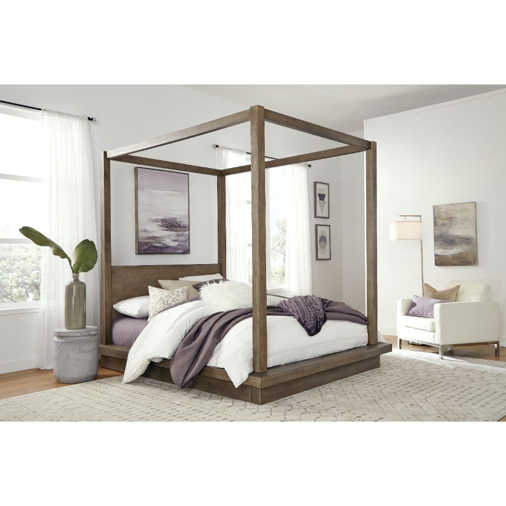 Modus Furniture - Melbourne Queen-Size Canopy Bed in Dark Pine - 8D64F5 veiw 4